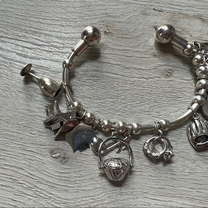 Silver charm bracelet